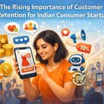 A young Indian consumer using a shopping app, representing retention and engagement strategies in startups.