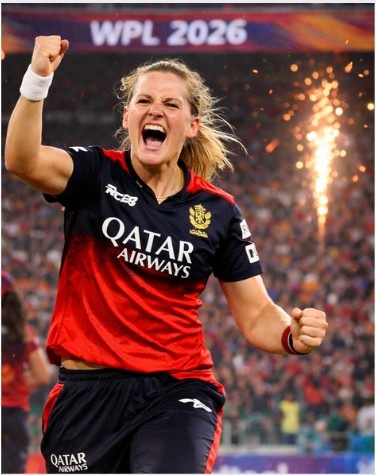 Nadine de Klerk celebrates a match-winning performance for RCB Women during WPL 2026