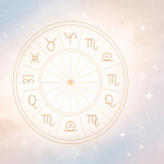 Daily horoscope illustration showing zodiac symbols arranged in a calm cosmic background, representing astrology predictions for 9 February 2026.