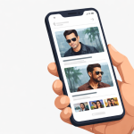 Illustration showing smartphone screen with Google Discover feed displaying entertainment news featuring Salman Khan and Ajay Devgn, highlighting digital news visibility strategy.