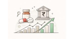 Cipla and Bajaj Finserv stocks displayed on a financial dashboard highlighting pharma and banking sector trends amid mixed market conditions